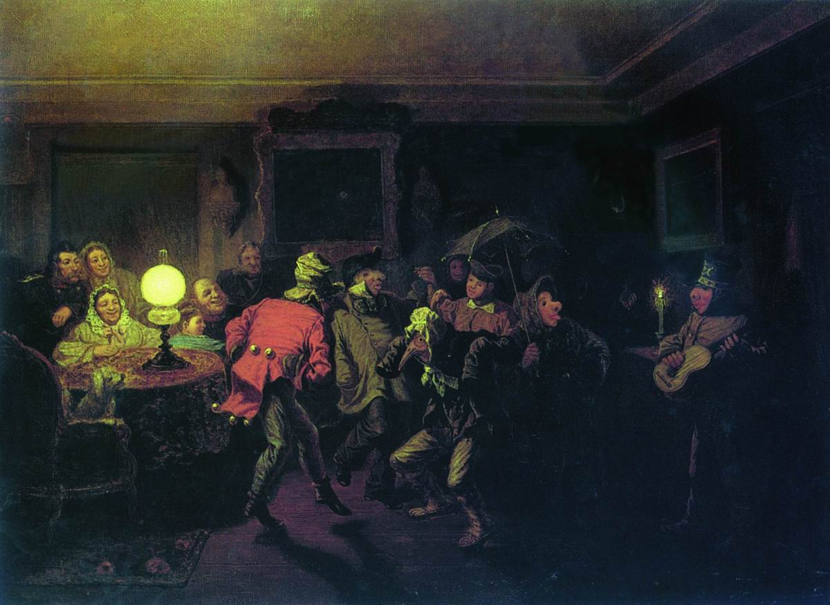 The Masquerade, vintage artwork by Leonid Solomatkin, 12x8" (A4) Poster