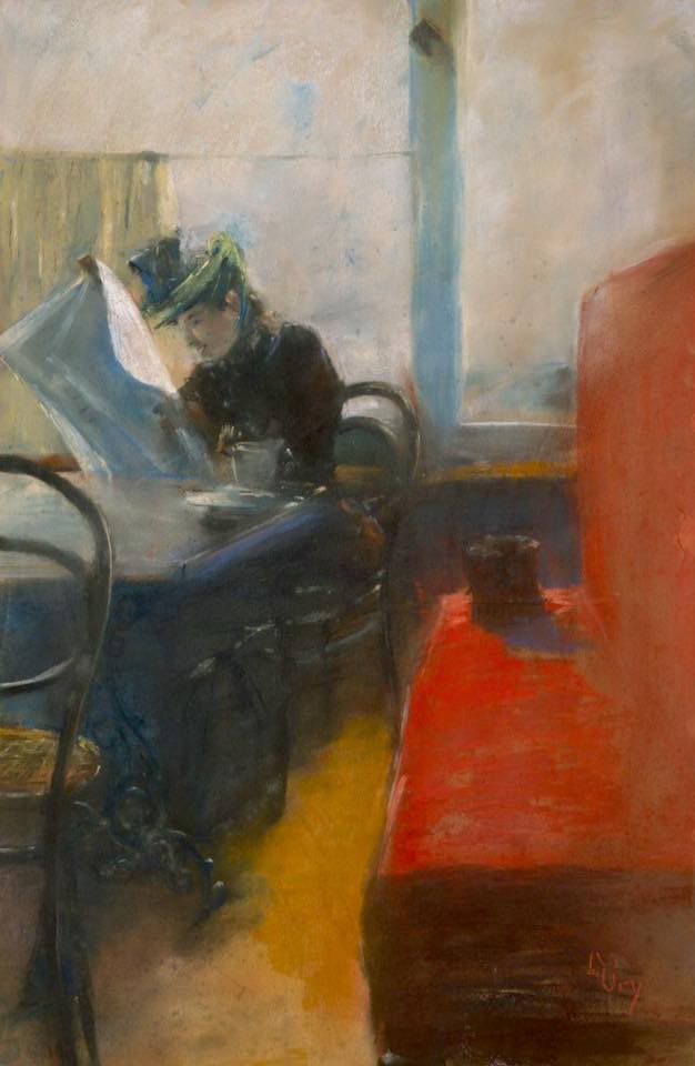 In the Cafe by Lesser Ury,A3(16x12")Poster