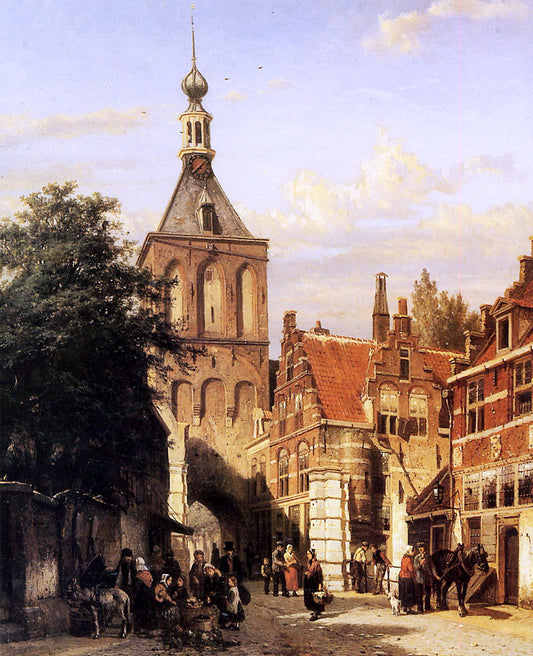 Binnenpoort in Culemborg, vintage artwork by Cornelis Springer, A3 (16x12") Poster Print