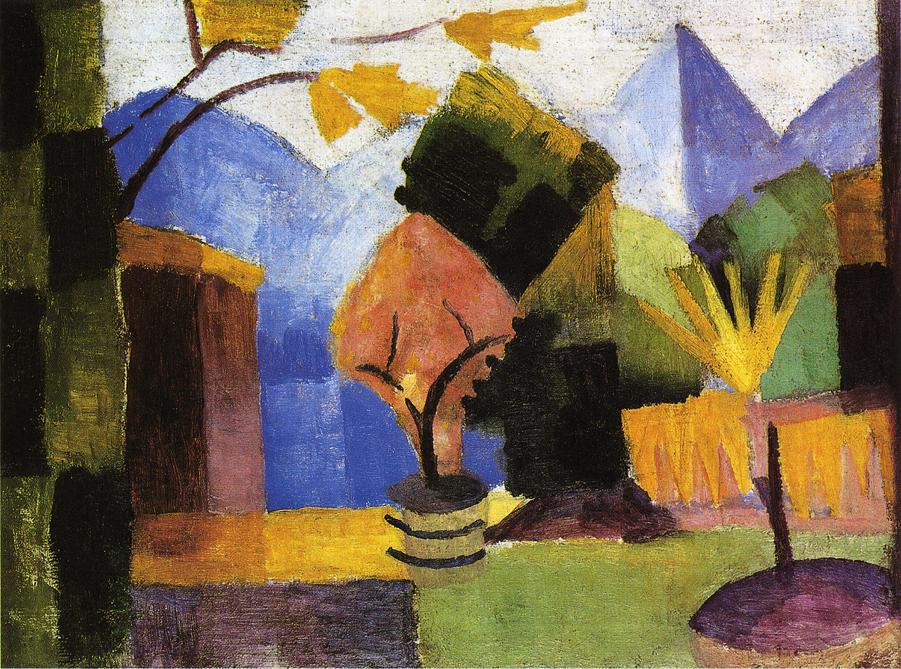 Garden on Lake of Thun by August Macke,16x12(A3) Poster