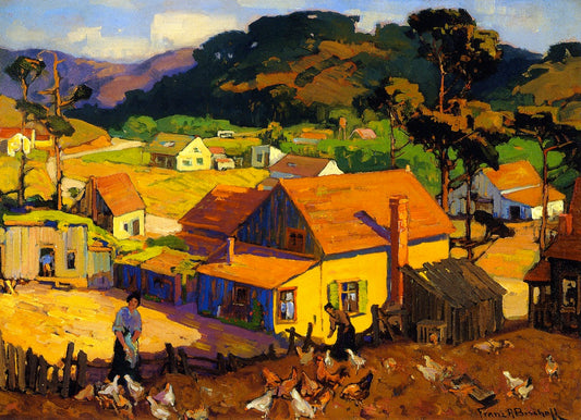 Afternoon Idyl, Cambria, vintage artwork by Franz Bischoff, 12x8" (A4) Poster