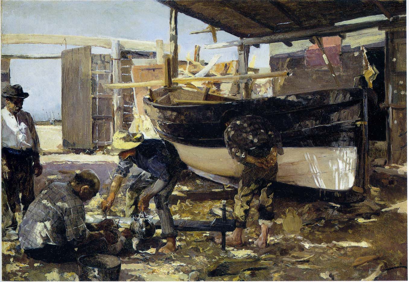 Boat Builders by Joaquin Sorolla y Bastida,A3(16x12")Poster