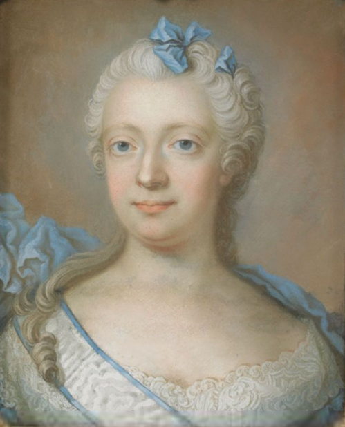 Portrait of Louisa Ulrika of Prussia, vintage artwork by Gustaf Lundberg, 12x8" (A4) Poster