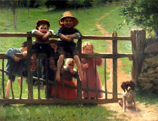 Orchestra Chairs, vintage artwork by Paul Peel, 12x8" (A4) Poster