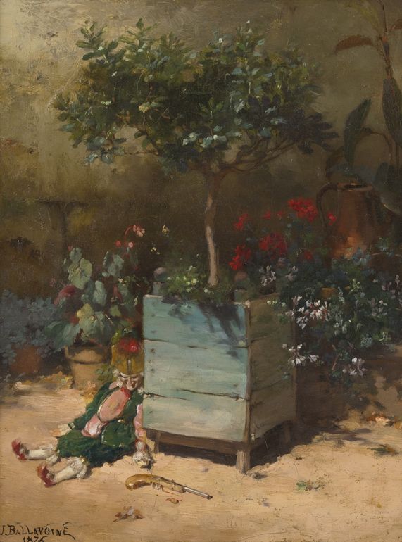 Punchinello in the Garden, vintage artwork by Jules Frederic Ballavoine, 12x8" (A4) Poster
