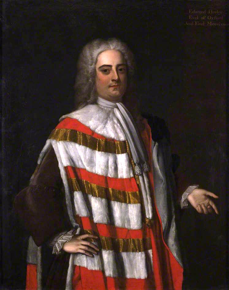 Edward Harley, 2nd Earl of Oxford, vintage artwork by Michael Dahl, 12x8" (A4) Poster
