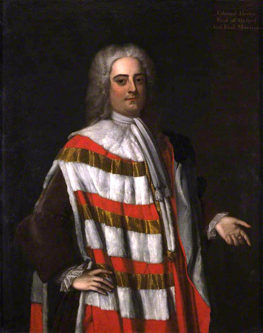 Edward Harley, 2nd Earl of Oxford, vintage artwork by Michael Dahl, 12x8" (A4) Poster