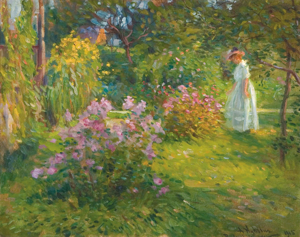 Random Lake Garden, Wisconsin, vintage artwork by Arvid Nyholm, 12x8" (A4) Poster