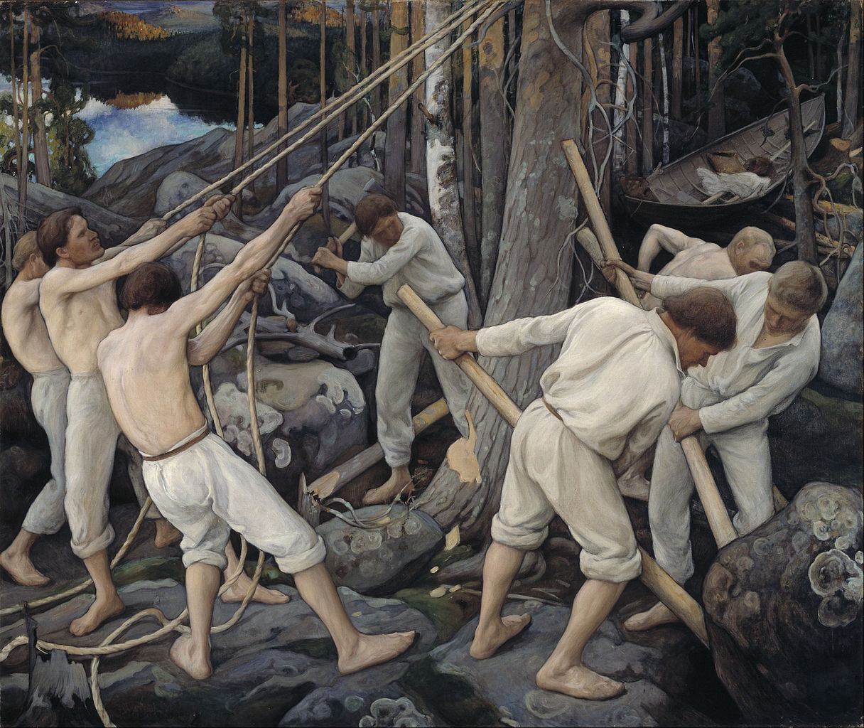 Pioneers in Karelia by Pekka Halonen,A3(16x12")Poster