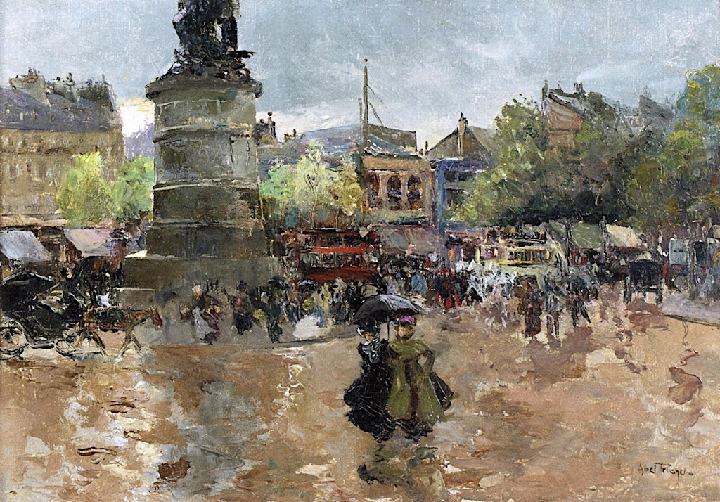 The Place Clichy, vintage artwork by Louis Abel-Truchet, 12x8" (A4) Poster