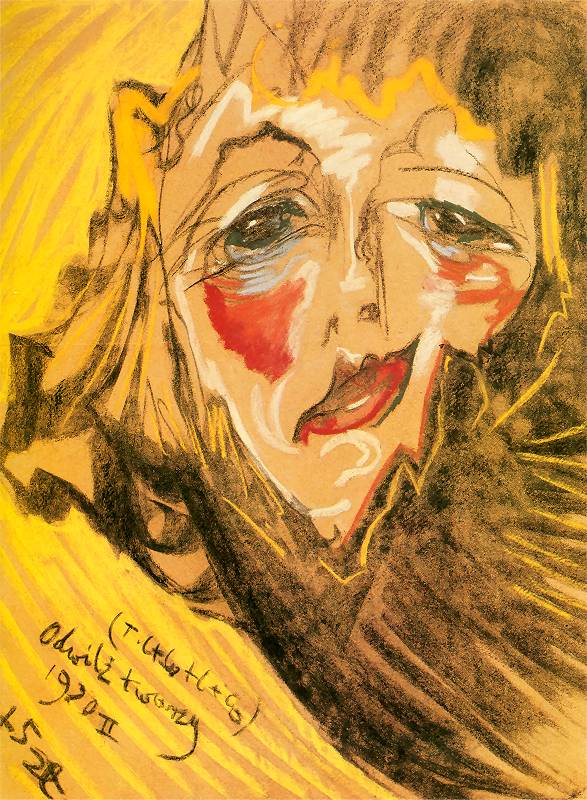 Portrait of Nena Stachurska, vintage artwork by Stanislaw Witkiewicz, 12x8" (A4) Poster