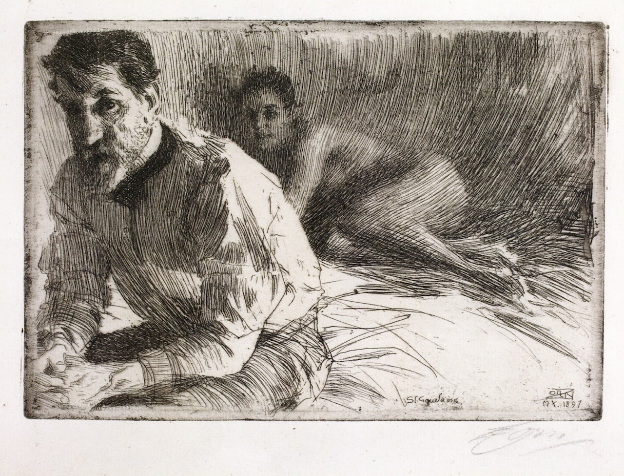 Augustus Saint-Gaudens (2) by Anders Zorn,A3(16x12")Poster
