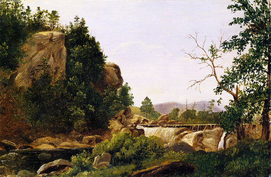 The Distant Waterfall, vintage artwork by David Johnson, 12x8" (A4) Poster
