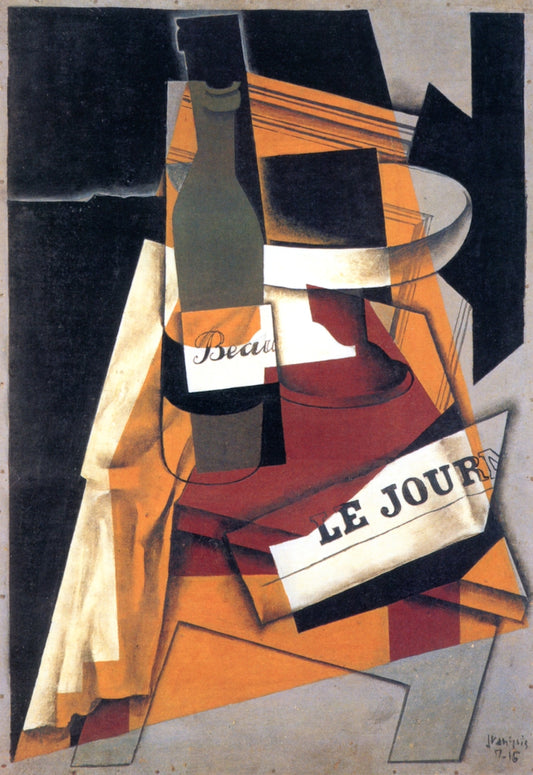 Bottle and Fruit Dish by Juan Gris,16x12(A3) Poster