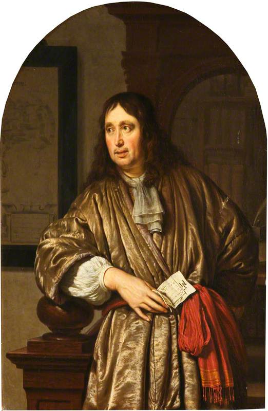 Portrait of a Merchant in a Banyan, vintage artwork by Frans van Mieris the Elder, 12x8" (A4) Poster