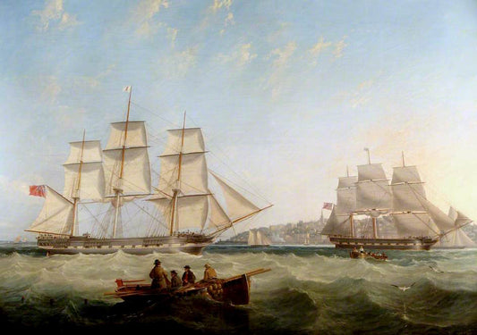 Shipping off Ryde, vintage artwork by John Wilson Carmichael, A3 (16x12") Poster Print