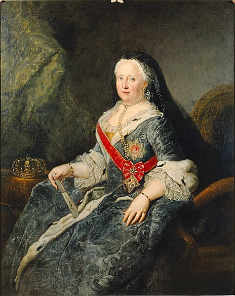 Portrait of Johanna Elizabeth, Princess of Anhalt-Zerbst, vintage artwork by Antoine Pesne, 12x8" (A4) Poster