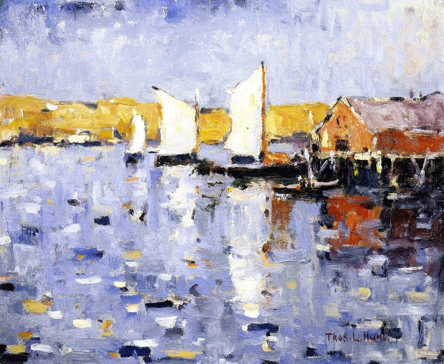Harbor Sails, vintage artwork by Thomas L. Hunt, 12x8" (A4) Poster