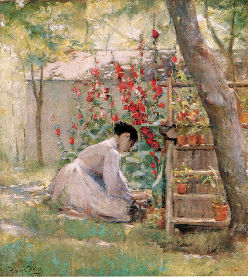 Tending the Garden by Robert Lewis Reid,A3(16x12")Poster
