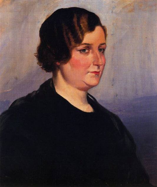 Portrait of Araceli Fernández Lozano, vintage artwork by Adolfo Lozano Sidro, 12x8" (A4) Poster