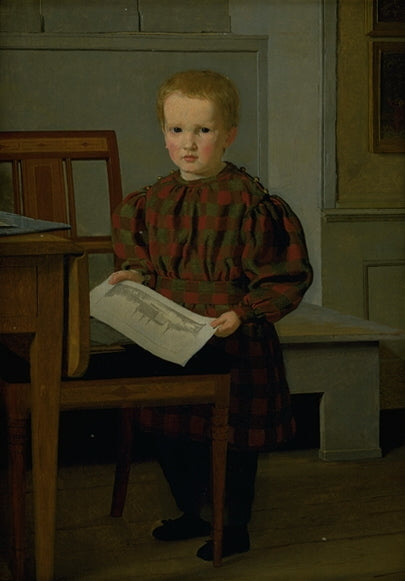 The Painter C.W.Eckersberg's Son, Julius, in His Father's Studio, vintage artwork by Christen Købke, A3 (16x12") Poster Print