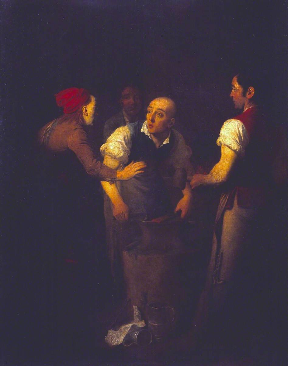 The Gossiping Blacksmith, vintage artwork by Edward Penny, 12x8" (A4) Poster