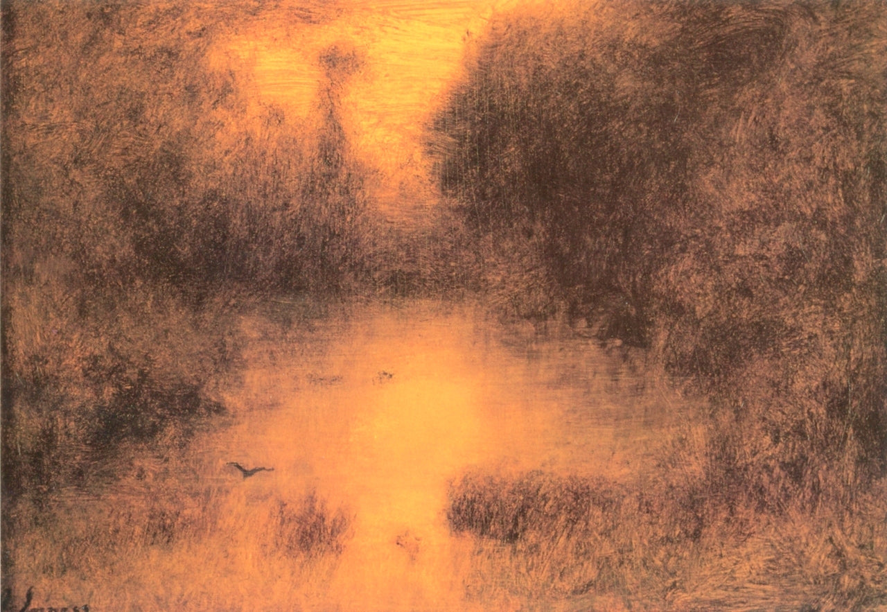 The Golden Sunset, vintage artwork by George Inness, 12x8" (A4) Poster