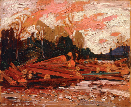 Abandoned Logs, vintage artwork by Tom Thomson, 12x8" (A4) Poster