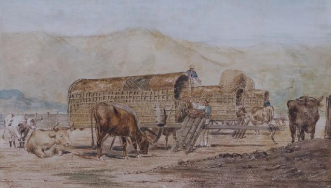 Carriages, vintage artwork by Jean Leon Pallière, 12x8" (A4) Poster