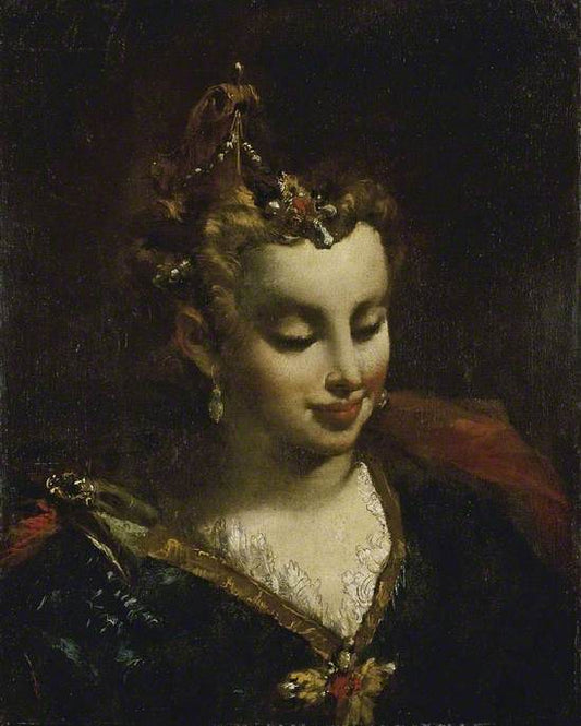 Pharaoh's Daughter (after Jacopo Palma), vintage artwork by Giovanni Antonio Guardi, 12x8" (A4) Poster