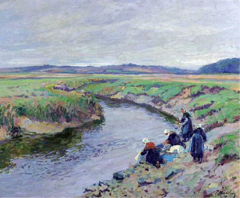 Laundresses by the River by Paul Madeline,A3(16x12")Poster