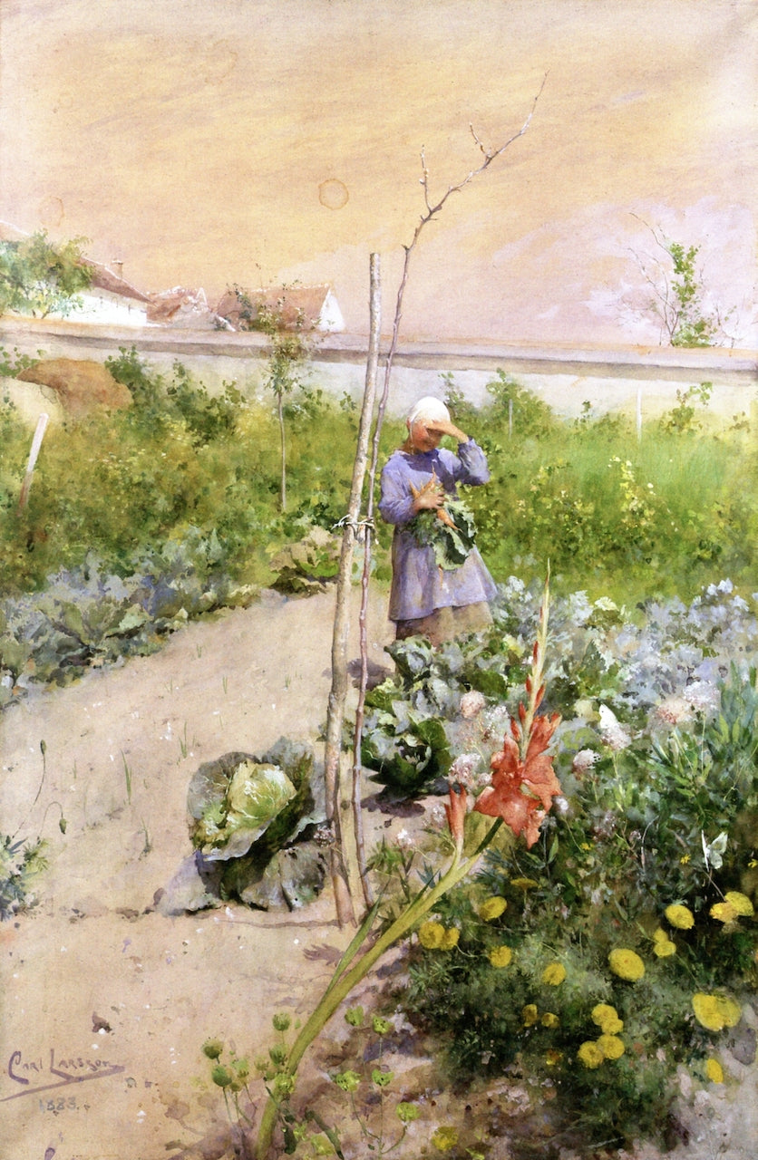 In the Kitchen Garden by Carl Larsson,A3(16x12")Poster