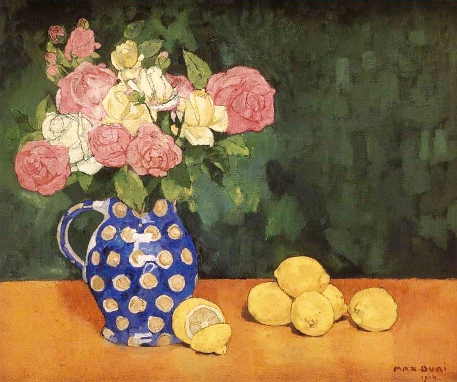 Roses and Lemons by Max Buri,A3(16x12")Poster