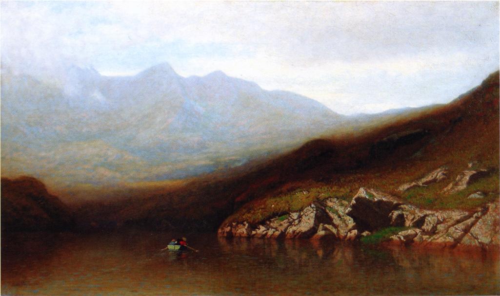Boating in the Adirondacks, vintage artwork by Alexander Helwig Wyant, 12x8" (A4) Poster