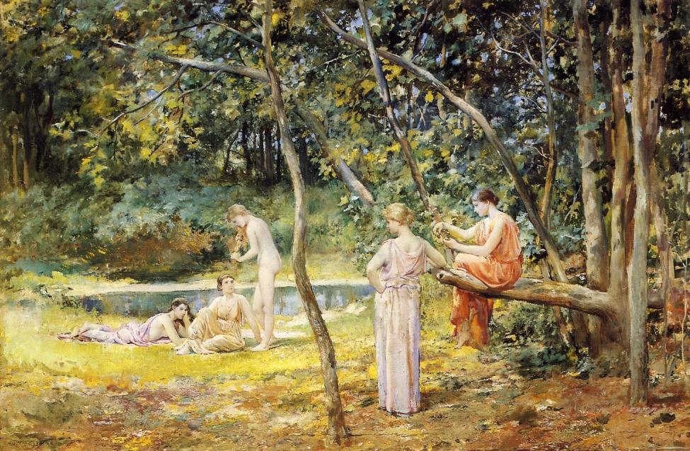 An Arcadian Pool, vintage artwork by Will Hicok Low, 12x8" (A4) Poster
