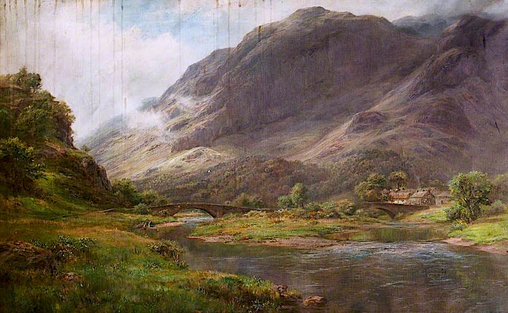 The Waters Meet above Derwentwater, vintage artwork by William Lakin Turner, 12x8" (A4) Poster