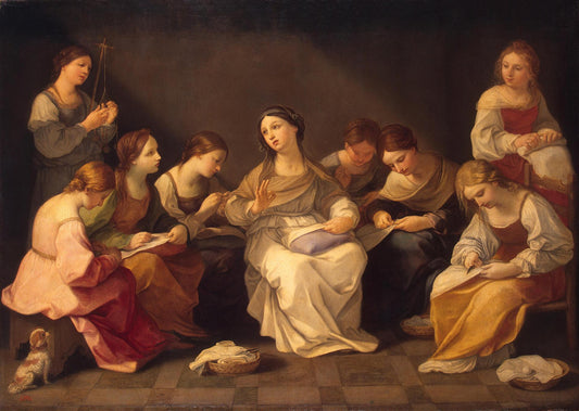 Education of the Virgin Mary, vintage artwork by Guido Reni, 12x8" (A4) Poster