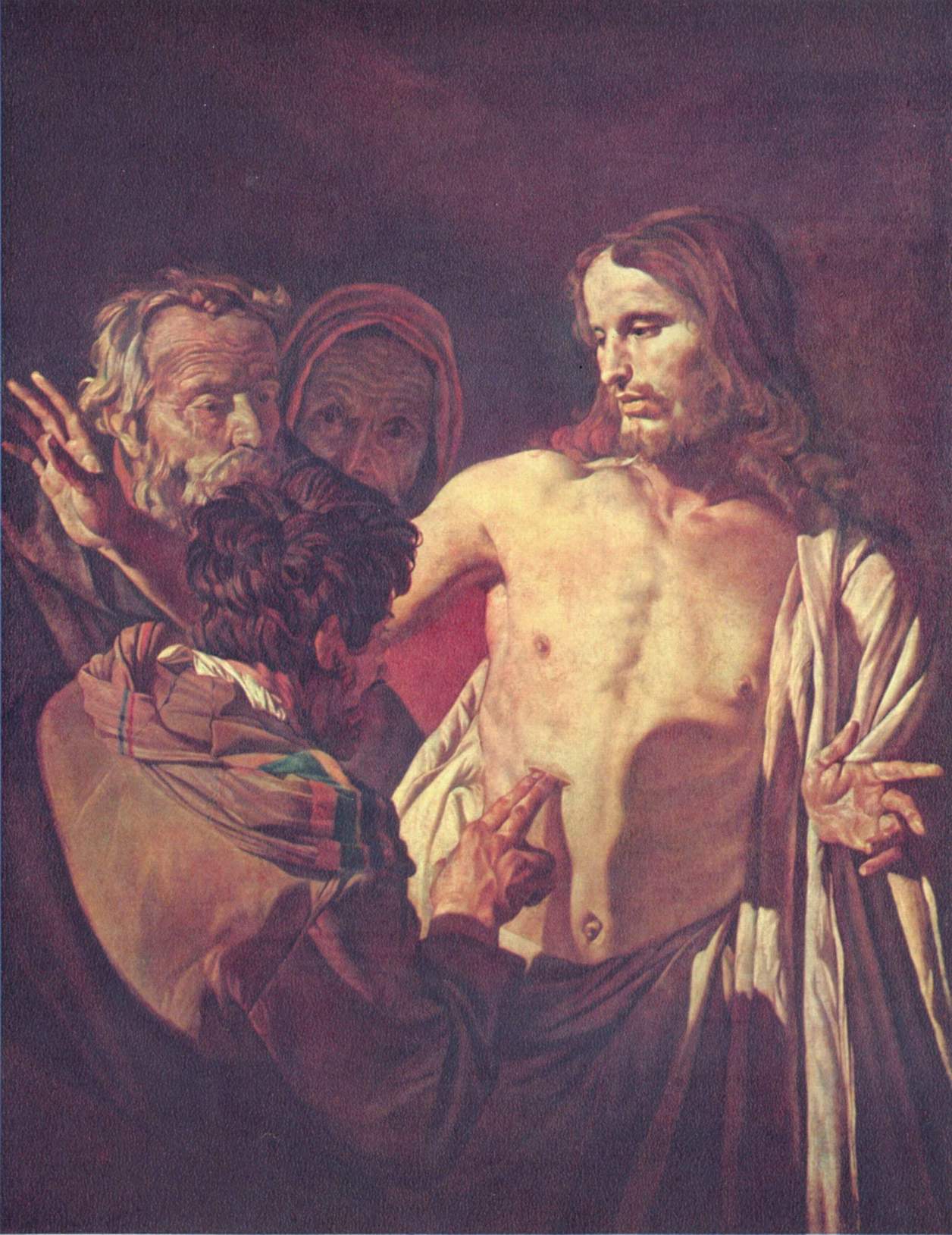 The Doubtful Thomas, vintage artwork by Gerard van Honthorst, 12x8" (A4) Poster