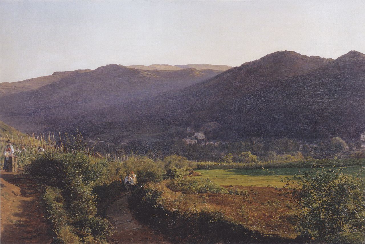 Mountain Landscape with Vineyard, vintage artwork by Ferdinand Georg Waldmüller, A3 (16x12") Poster Print