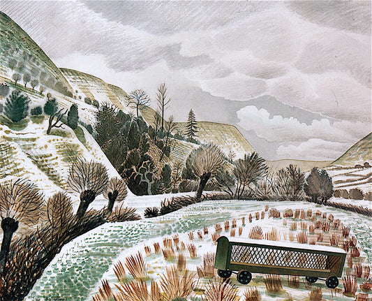 New Year Snow, vintage artwork by Eric Ravilious, 12x8" (A4) Poster
