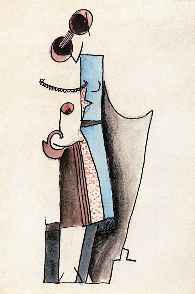 Two Standing Figures, No. 1, vintage artwork by Julio González, 12x8" (A4) Poster