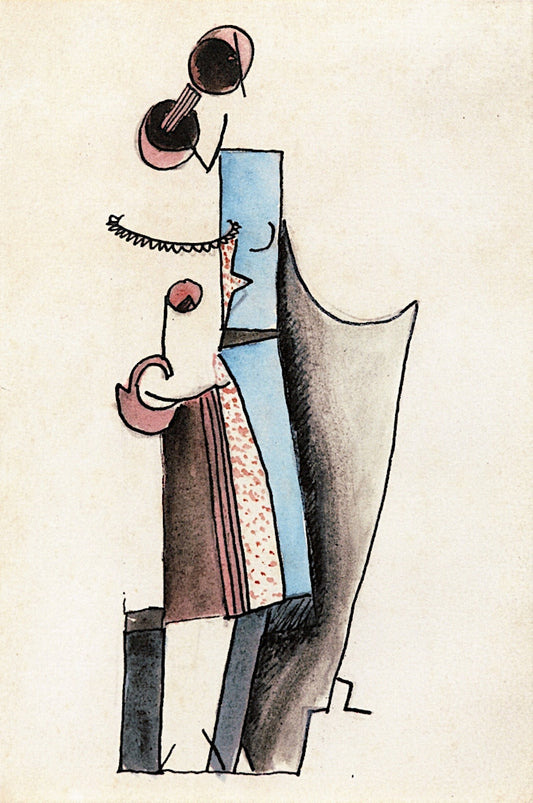 Two Standing Figures, No. 1, vintage artwork by Julio González, 12x8" (A4) Poster