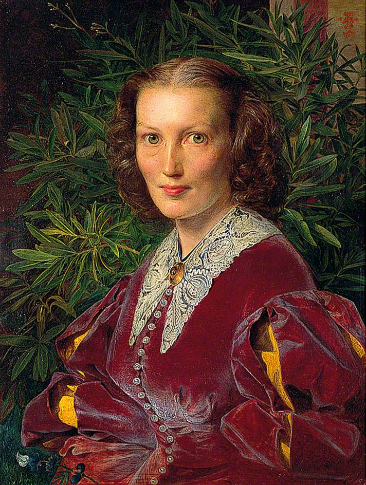 Hannah Louisa, Mrs William Clabburn, vintage artwork by Anthony Frederick Sandys, 12x8" (A4) Poster