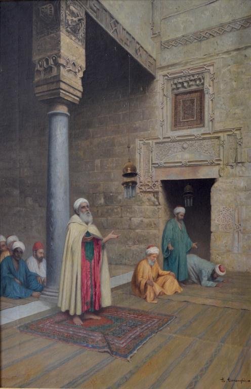 Evening Prayer, vintage artwork by Enrico Tarenghi, 12x8" (A4) Poster