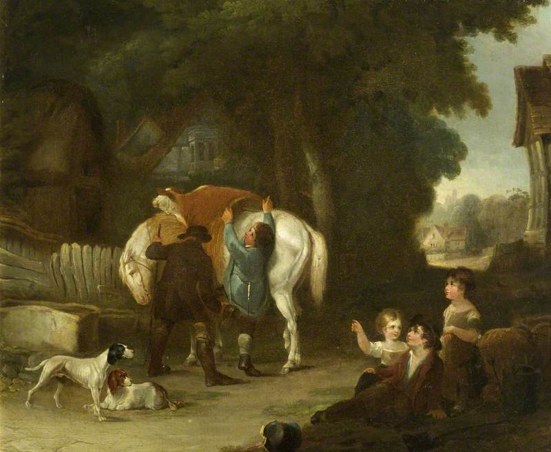 The Sale of the Pet Calf, vintage artwork by William Collins, A3 (16x12") Poster Print