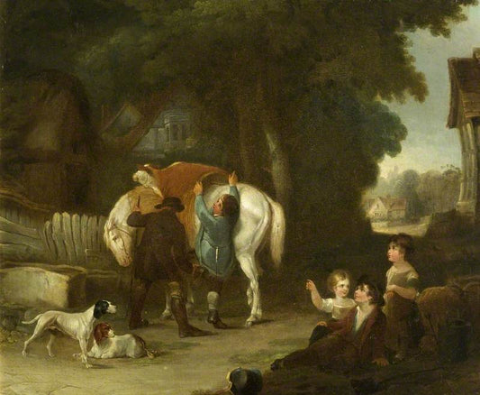 The Sale of the Pet Calf, vintage artwork by William Collins, A3 (16x12") Poster Print
