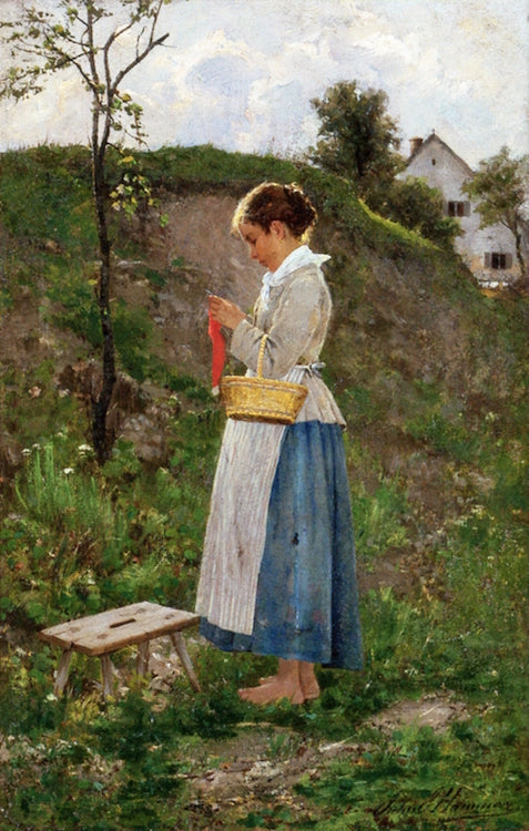 The Village Barefoot, vintage artwork by John J. Hammer, 12x8" (A4) Poster