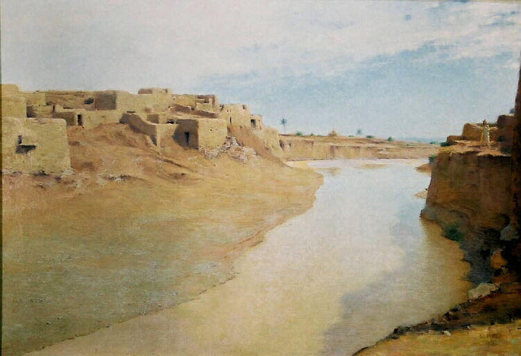 L'Oued M'sila apres la pluie by etienne Nasreddine Dinet,A3(16x12")Poster