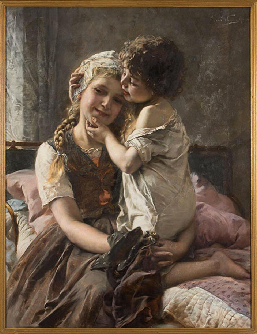 Two Siblings by Paul Hermann Wagner,A3(16x12")Poster