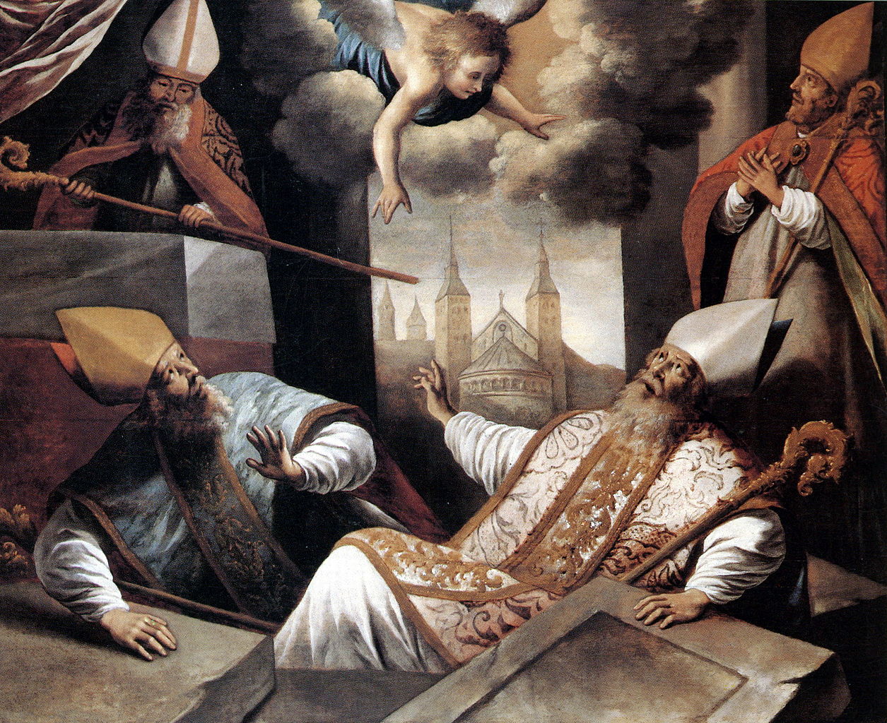 Resurrection of  Saints Monulph and Gondulph from their Graves, vintage artwork by Gaspard de Crayer, 12x8" (A4) Poster
